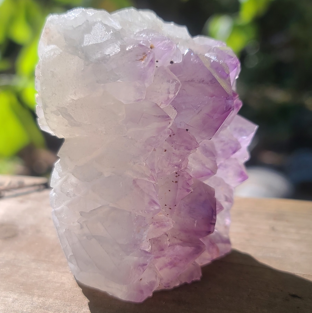 Cute raw Amethyst owl hancarved crystal 3" tall - Picture 4 of 10